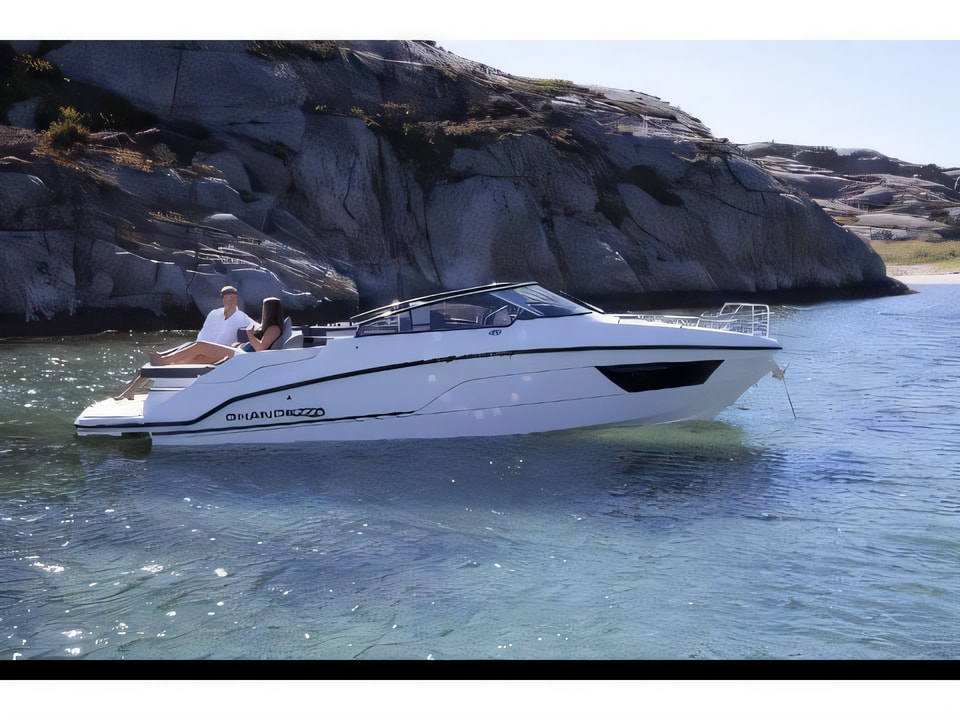 Exterior overview of Grandezza 25S motor boat for charter from SCT Marina Trogir in the Split sailing area Croatia