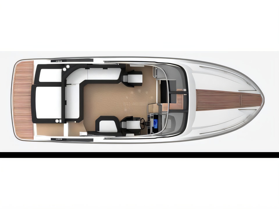 Layout of Grandezza 25S motor boat with 1 cabins Croatia yacht charter