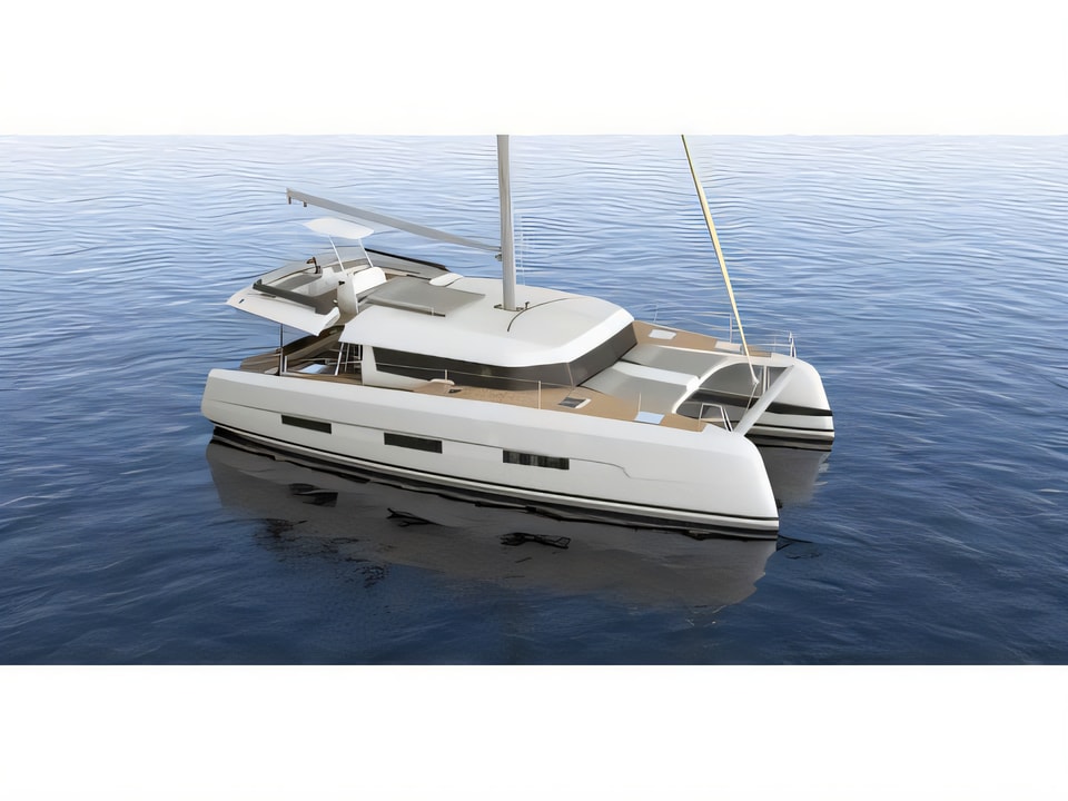 Exterior overview of Dufour Catamaran 48 catamaran for charter from Sukosan Marina Dalmacija in the Zadar sailing area Croatia