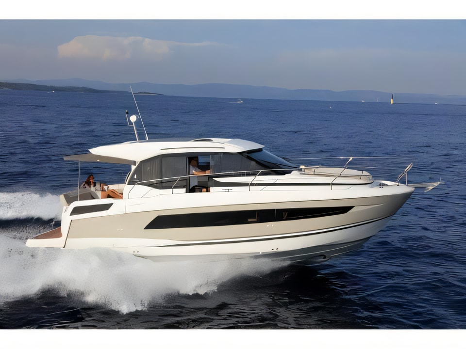 Exterior overview of Jeanneau NC 33 motor boat for charter from Trogir ACI Marina in the Split sailing area Croatia