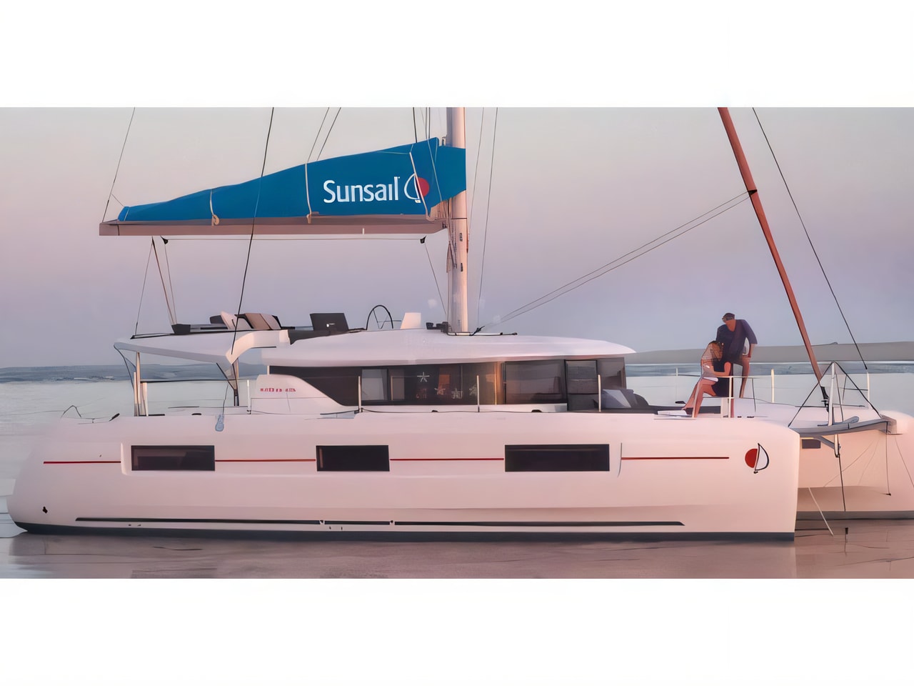 Exterior overview of Sunsail 46 Cat catamaran for charter from Dubrovnik ACI Marina in the Dubrovnik sailing area Croatia