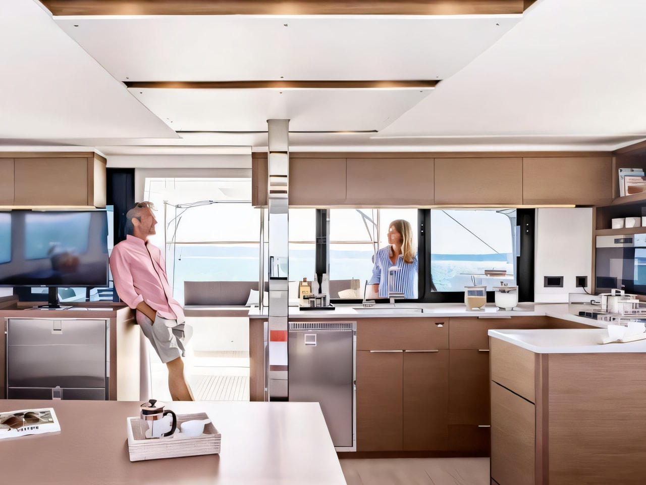 Layout of Sunsail 46 Cat catamaran with 4 cabins Croatia yacht charter
