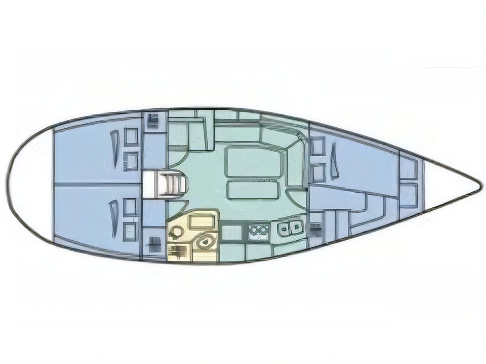 Dufour 36 Classic yacht layout 3 cabins Croatia charter