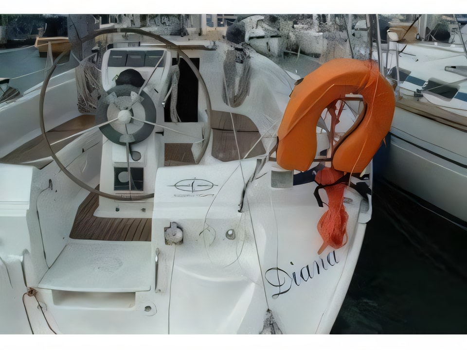 Exterior overview of Bavaria 36 Cruiser sail boat for charter from Trogir ACI Marina in the Split sailing area Croatia