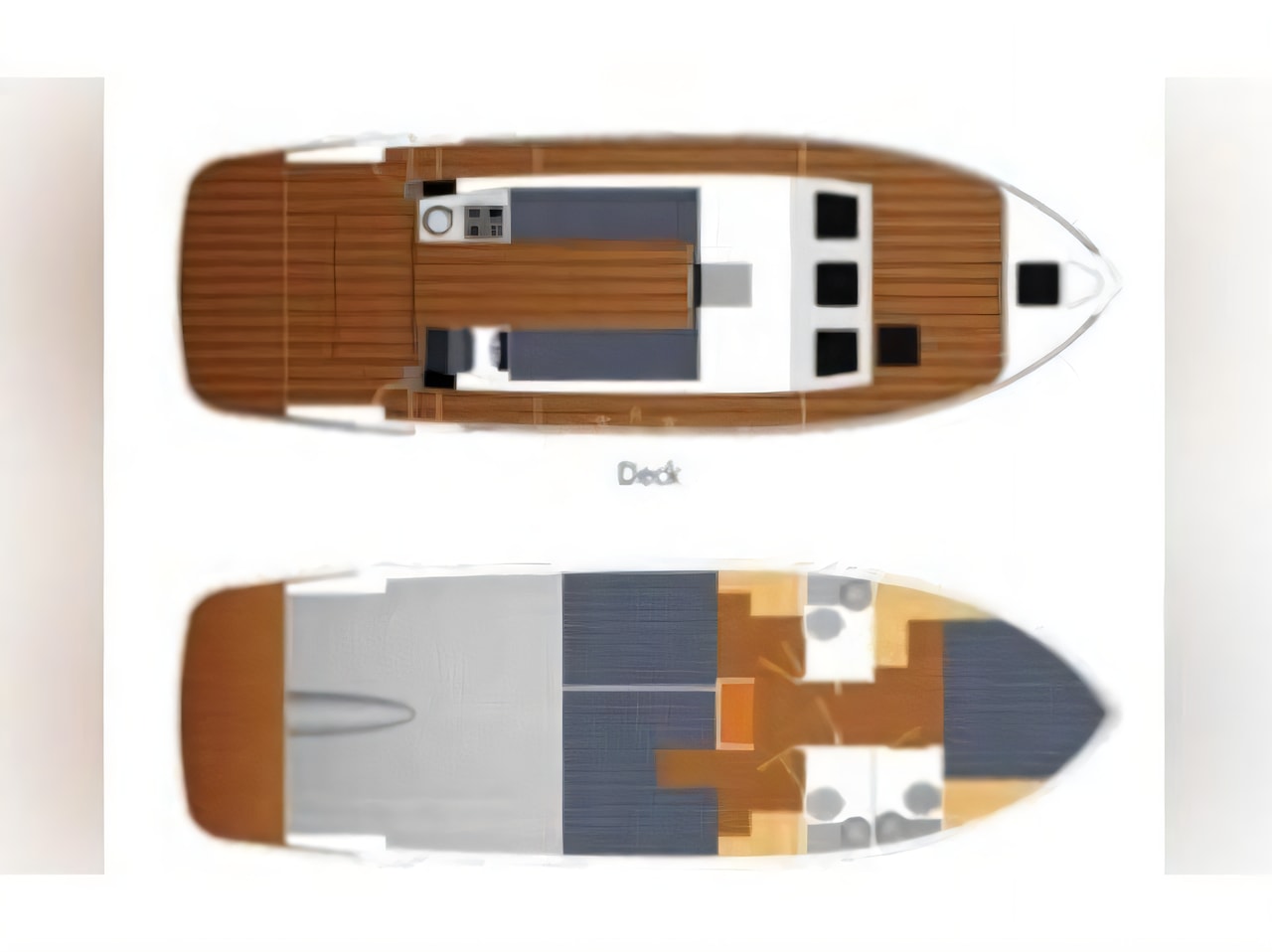 Interior of Futura 40 Grand Horizon motor boat with 3 cabins Croatia yacht charter