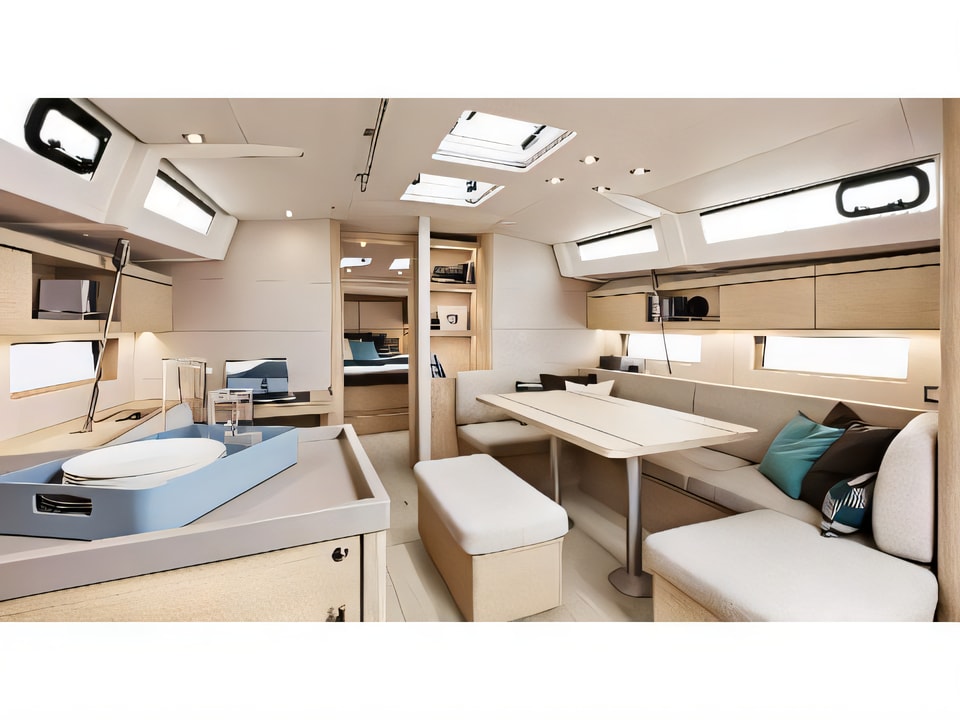 Interior of Oceanis 46.1 sail boat with 3 cabins Croatia yacht charter