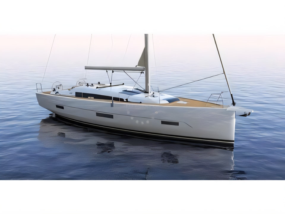 Exterior overview of Dufour 430 sail boat for charter from Sibenik Marina Mandalina in the Sibenik sailing area Croatia