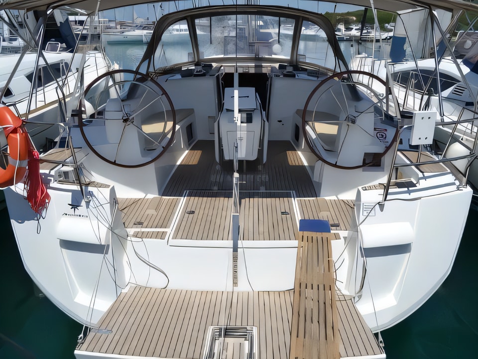 Exterior overview of Sun Odyssey 509 sail boat for charter from Sukosan Marina Dalmacija in the Zadar sailing area Croatia