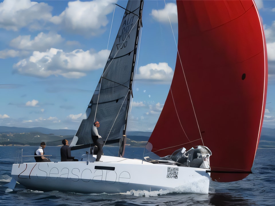 Exterior overview of Seascape 27 sail boat for charter from Biograd Marina Kornati in the Kornati sailing area Croatia
