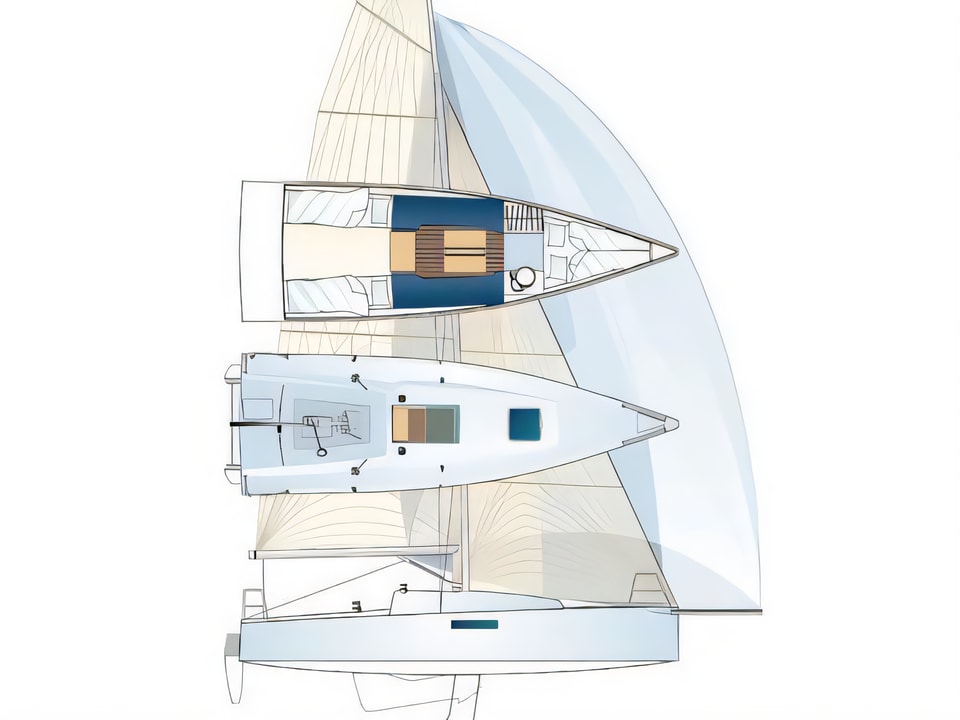Layout of Seascape 27 sail boat with 2 cabins Croatia yacht charter