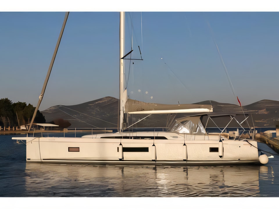 Exterior overview of Oceanis 51.1 First Line sail boat for charter from Murter ACI Marina Jezera in the Sibenik sailing area Croatia