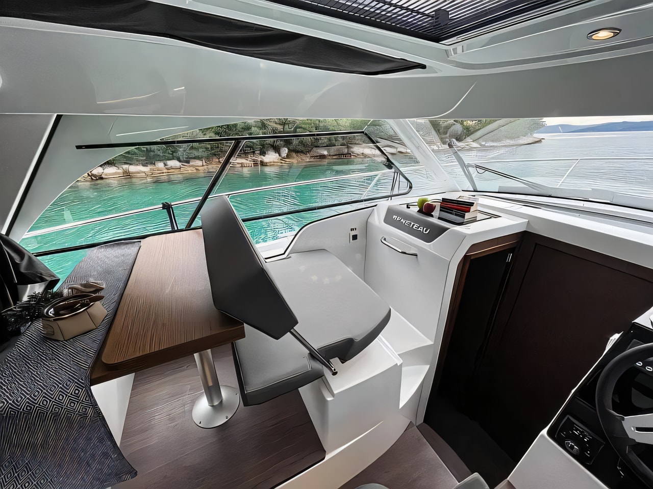Layout of Antares 9 OB motor boat with 2 cabins Croatia yacht charter