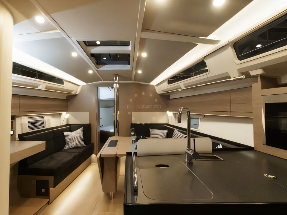 Interior of Hanse 418 sail boat with 3 cabins Croatia yacht charter