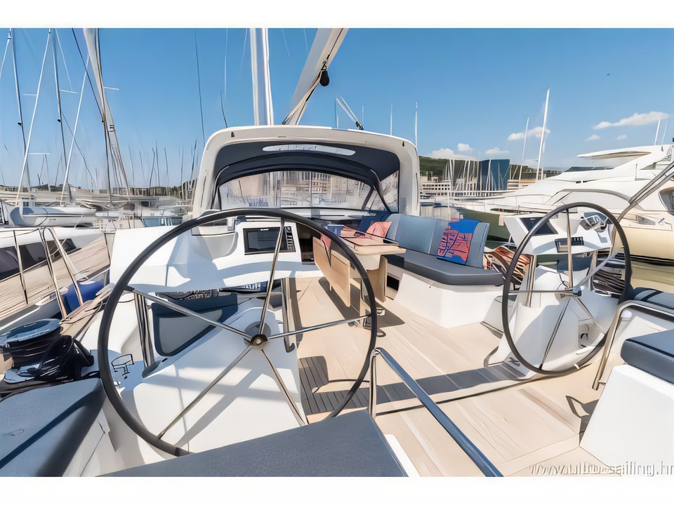 Exterior overview of Oceanis 60 sail boat for charter from Split ACI Marina in the Split sailing area Croatia