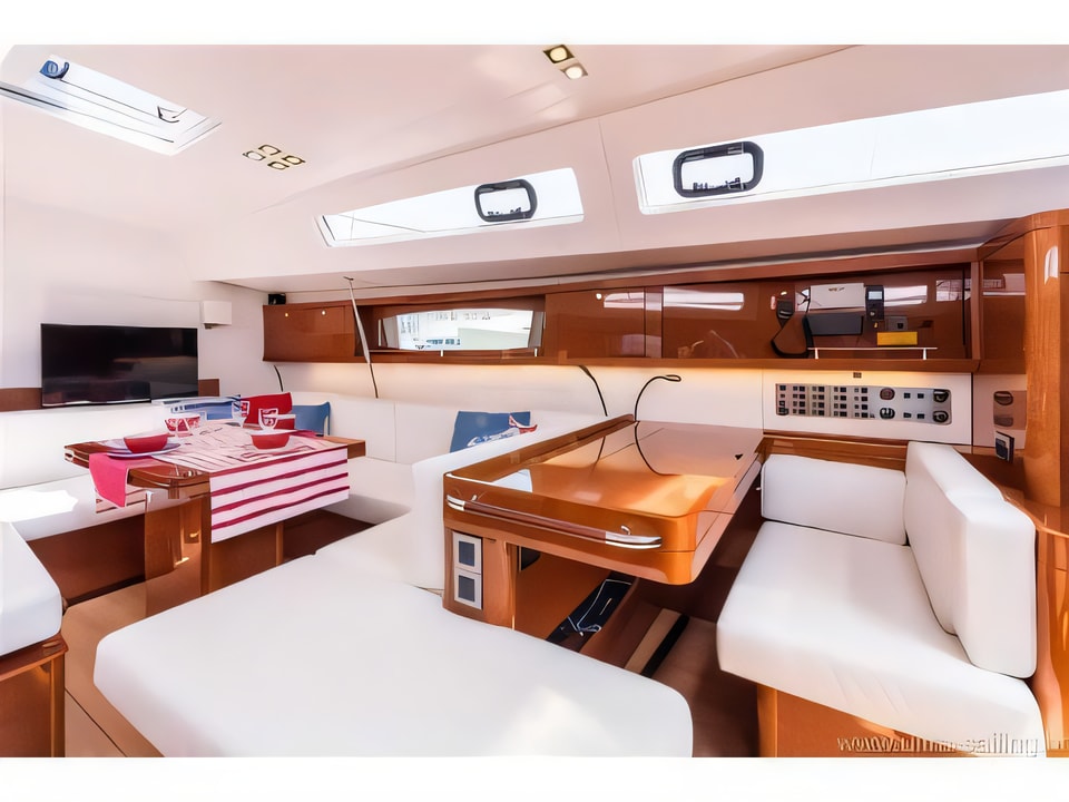 Interior of Oceanis 60 sail boat with 3 cabins Croatia yacht charter