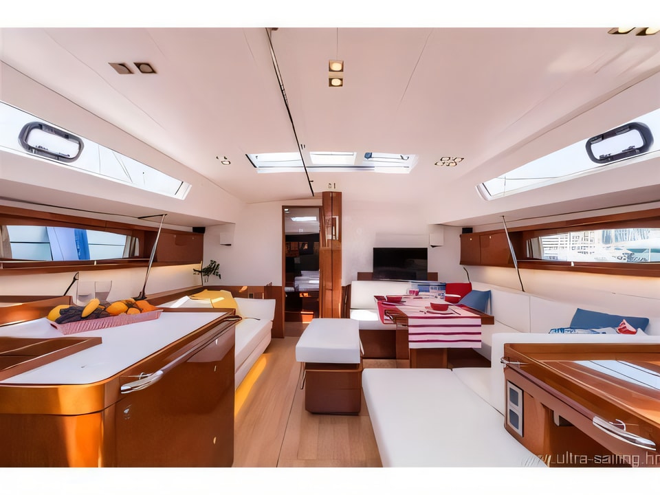 Layout of Oceanis 60 sail boat with 3 cabins Croatia yacht charter