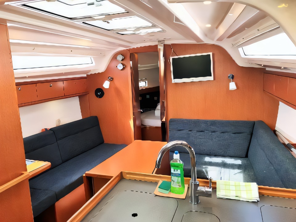 Interior of Bavaria Cruiser 37 sail boat with 3 cabins Croatia yacht charter