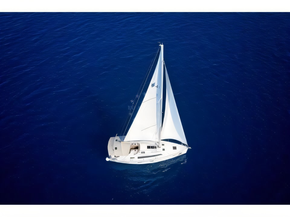 Exterior overview of Bavaria Cruiser 41 sail boat for charter from Murter Marina Hramina in the Sibenik sailing area Croatia