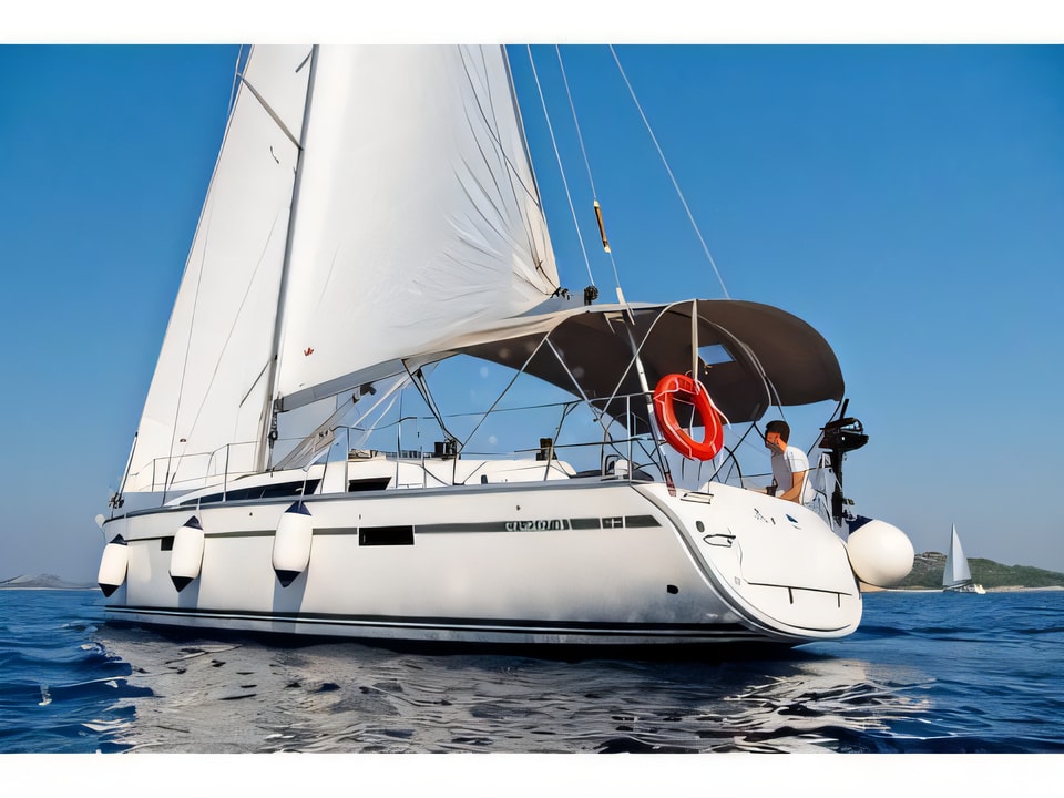 Exterior overview of Bavaria Cruiser 41 sail boat for charter from Murter Marina Hramina in the Sibenik sailing area Croatia