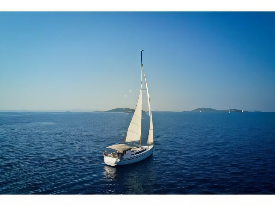 Exterior overview of Bavaria Cruiser 41 sail boat for charter from Murter Marina Hramina in the Sibenik sailing area Croatia