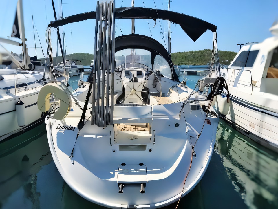 Exterior overview of Bavaria 36 Cruiser sail boat for charter from Pirovac Marina in the Kornati sailing area Croatia