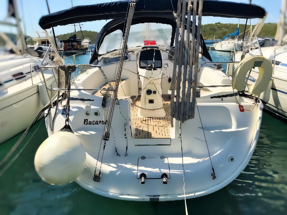 Exterior overview of Bavaria 37 Cruiser sail boat for charter from Pirovac in the Sibenik sailing area Croatia