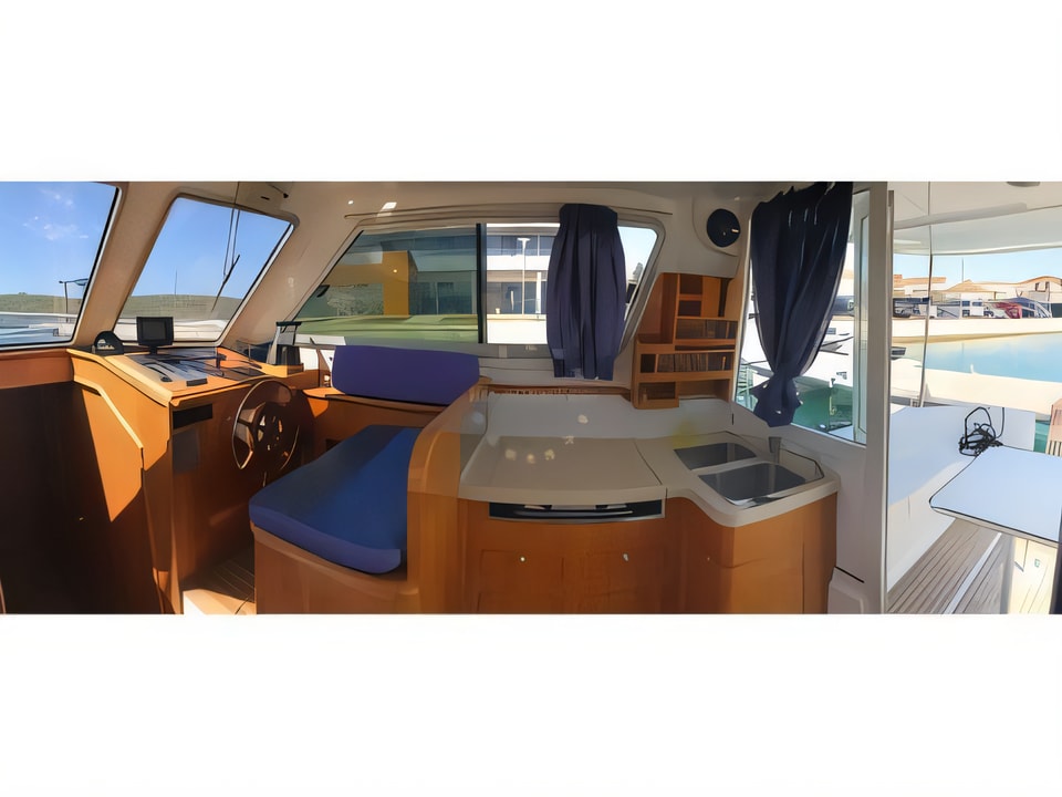 Interior of Adria 1002 motor boat with 3 cabins Croatia yacht charter