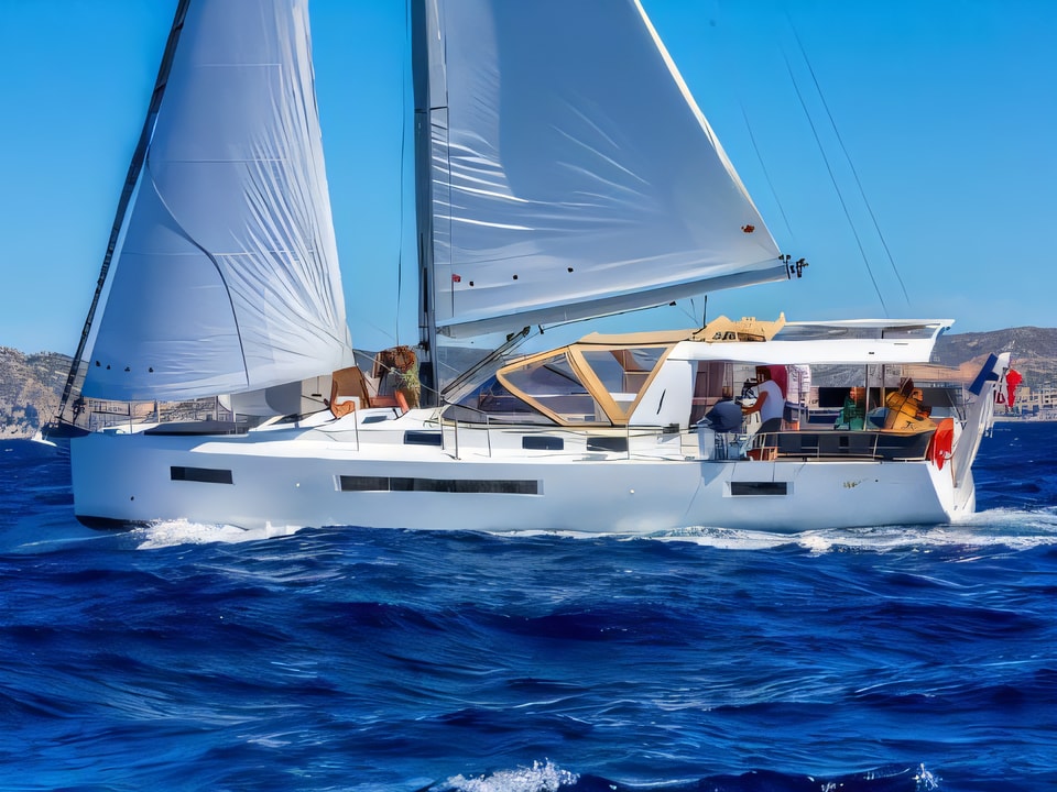 Exterior overview of Sun Loft 47 sail boat for charter from Zadar Marina Zadar in the Zadar sailing area Croatia
