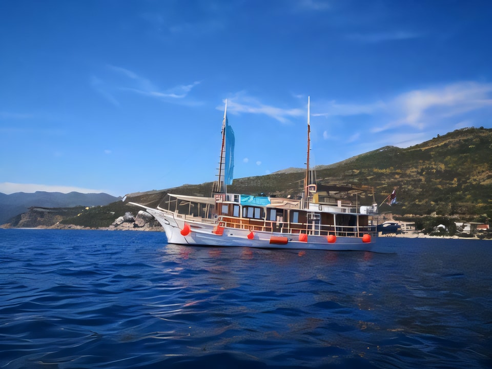 Exterior overview of Gulet gulet or cruiser for charter from Split Port in the Split sailing area Croatia