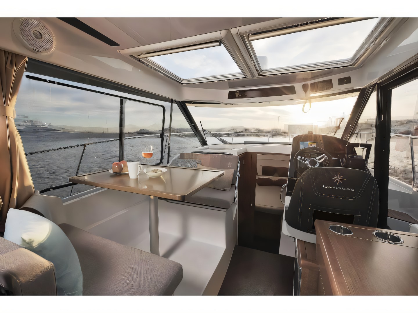 Interior of Merry Fisher 895 motor boat with 2 cabins Croatia yacht charter