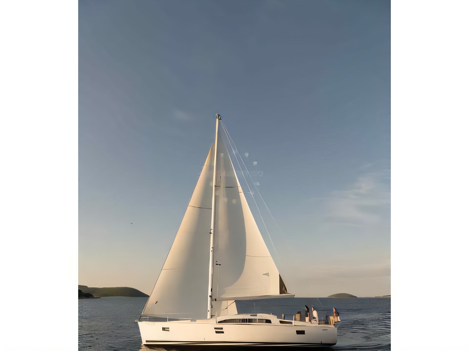 Exterior overview of Elan 45 Impression sail boat for charter from Pula Tehnomont Marina Veruda in the Istria / Kvarner sailing area Croatia