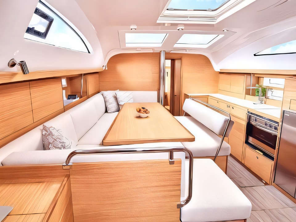 Interior of Elan 45 Impression sail boat with 4 cabins Croatia yacht charter