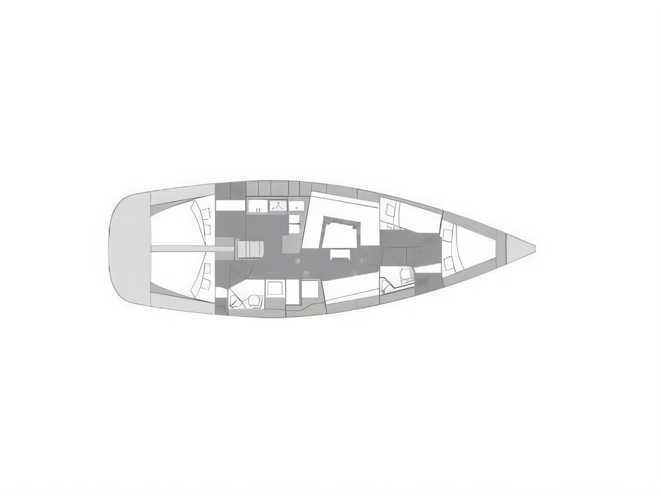Layout of Elan 45 Impression sail boat with 4 cabins Croatia yacht charter