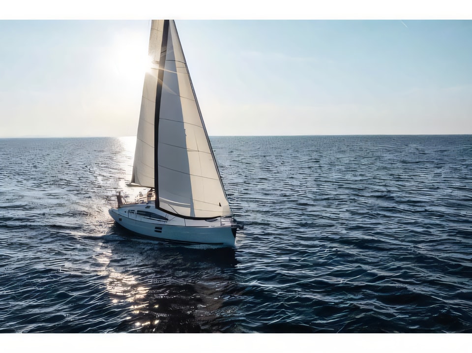 Exterior overview of Elan 40 Impression sail boat for charter from Pula Tehnomont Marina Veruda in the Istria / Kvarner sailing area Croatia