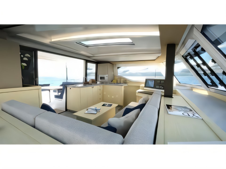 Interior of Lucia 40 catamaran with 3 cabins Croatia yacht charter