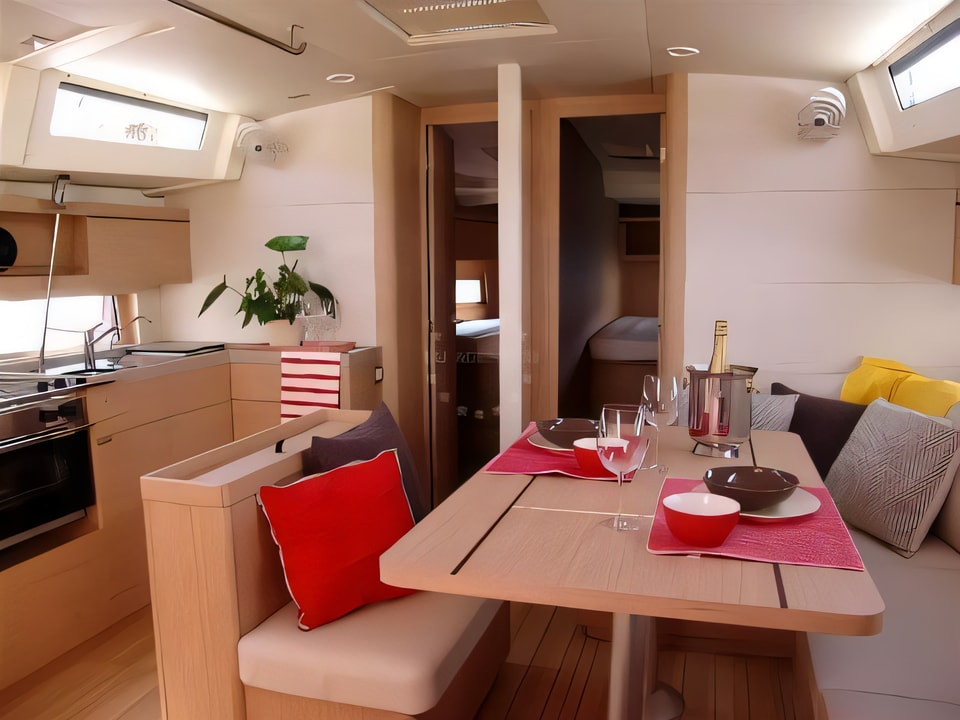 Interior of Oceanis 46.1 sail boat with 5 cabins Croatia yacht charter