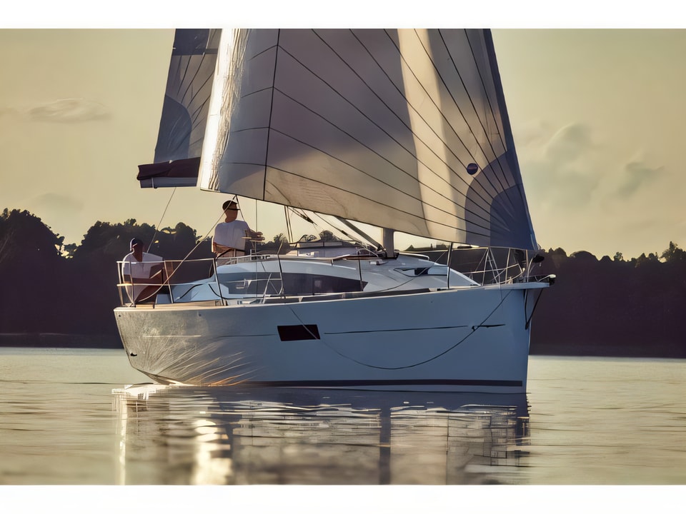 Exterior overview of Sun Odyssey 319 sail boat for charter from Pula ACI Marina in the Istria / Kvarner sailing area Croatia