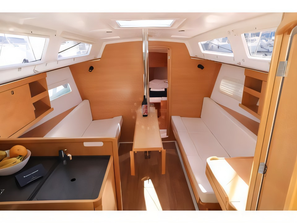 Interior of Sun Odyssey 319 sail boat with 2 cabins Croatia yacht charter