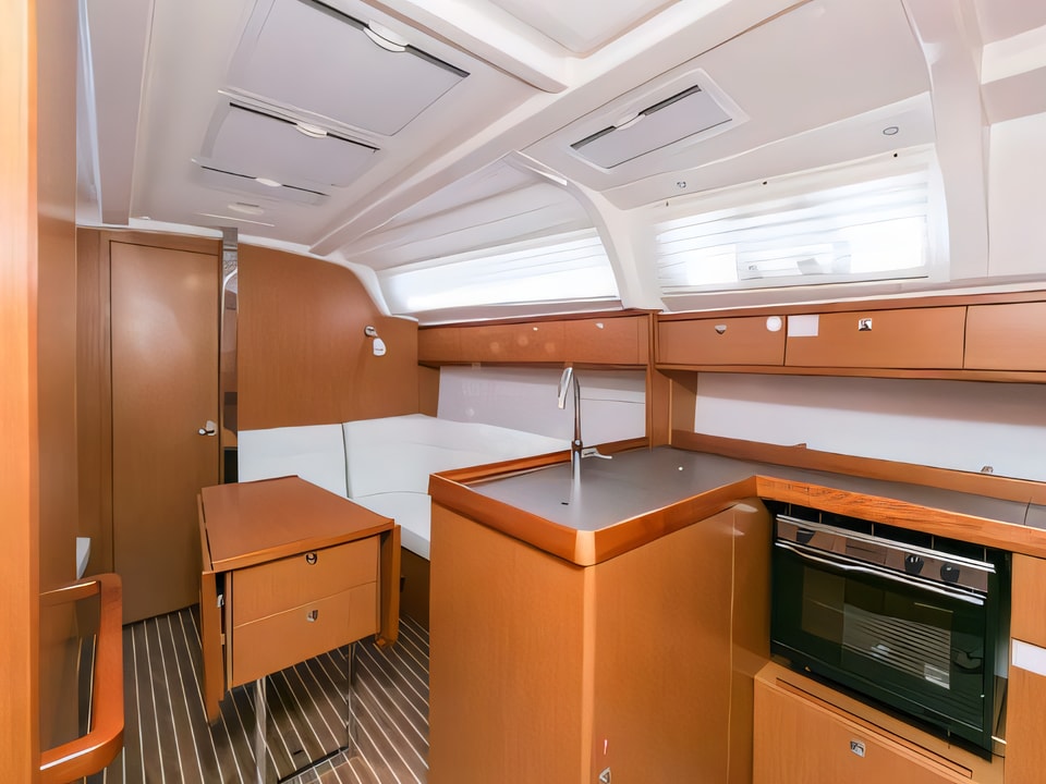 Interior of Bavaria 37 Cruiser sail boat with 3 cabins Croatia yacht charter