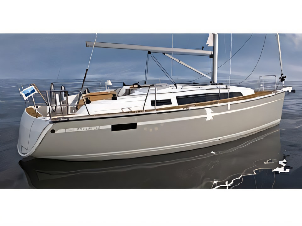 Exterior overview of Bavaria Cruiser 34 Style sail boat for charter from Zadar Marina Zadar in the Zadar sailing area Croatia