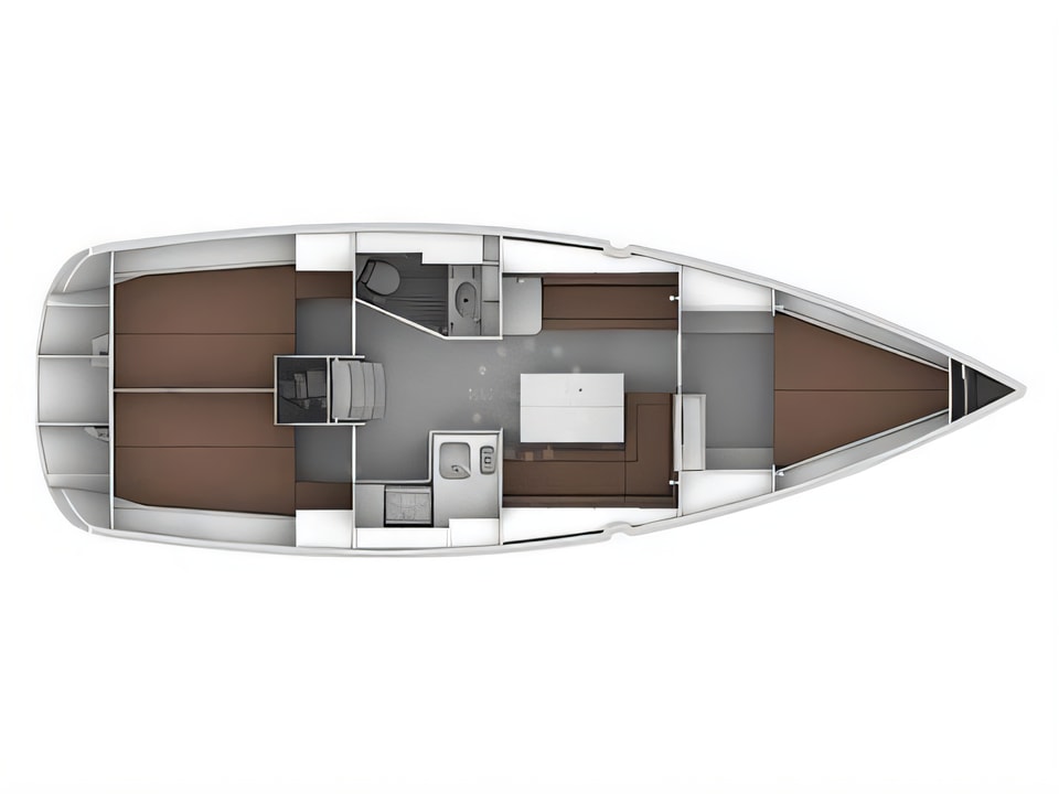 Bavaria 36 Cruiser yacht layout 3 cabins Croatia charter