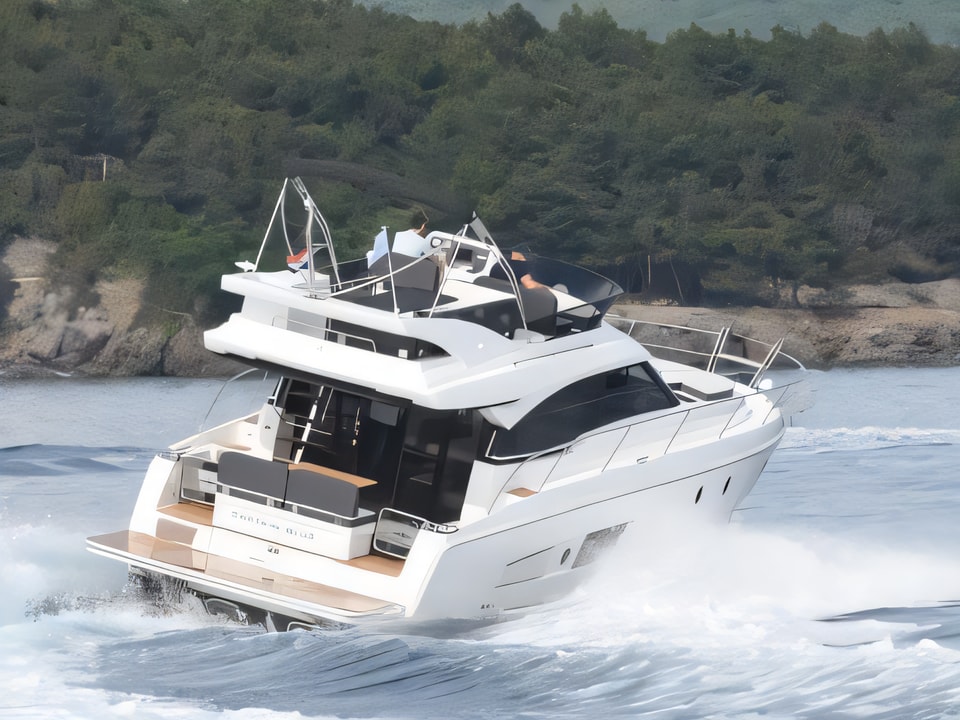 Bavaria Virtess 420 Fly motor boat for charter from Sibenik / Marina Mandalina Sibenik sailing area Croatia