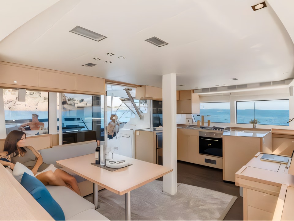 Interior of Lagoon 52-5 catamaran with 5 cabins Croatia yacht charter