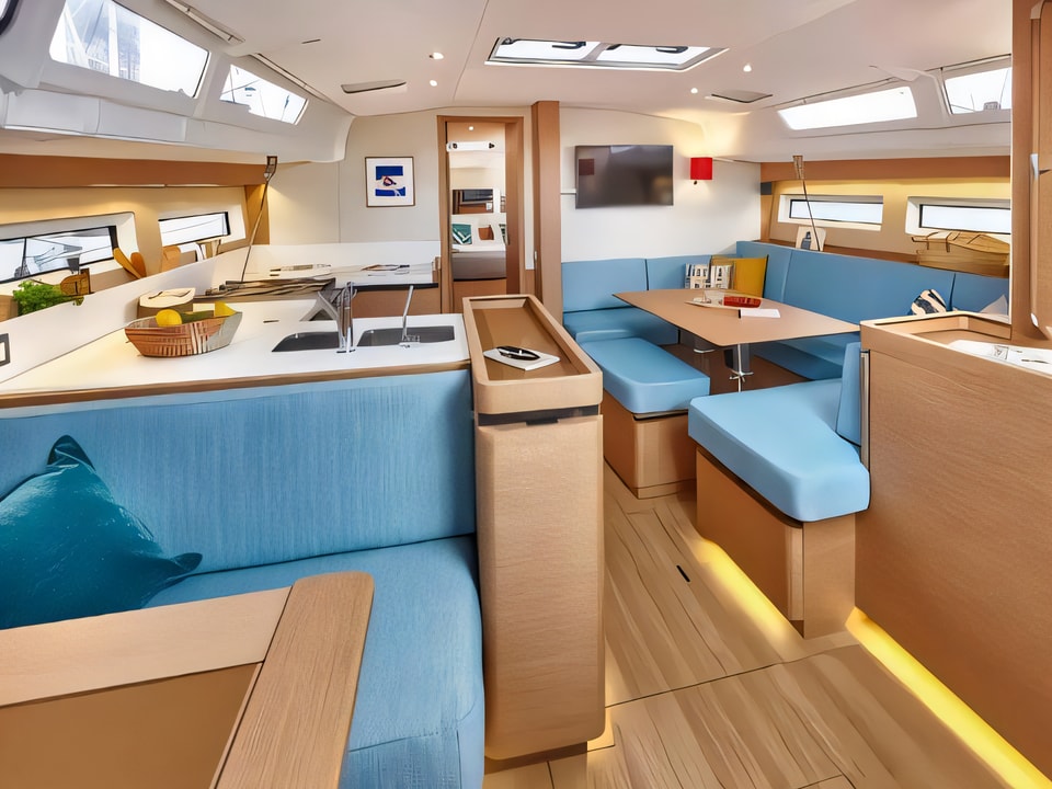Interior of Sun Odyssey 490 sail boat with 5 cabins Croatia yacht charter
