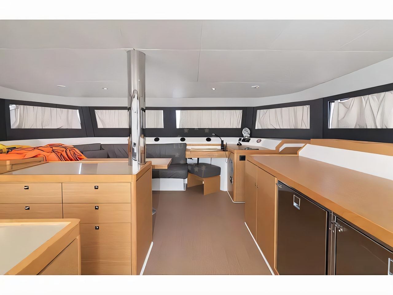Layout of Dufour Catamaran 48 catamaran with 5 cabins Croatia yacht charter