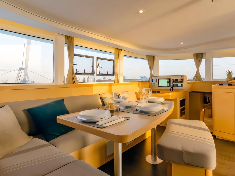 Interior of Lagoon 42 catamaran with 4 cabins Croatia yacht charter