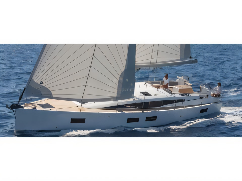 Exterior overview of Jeanneau 51 sail boat for charter from Sibenik Marina Mandalina in the Sibenik sailing area Croatia