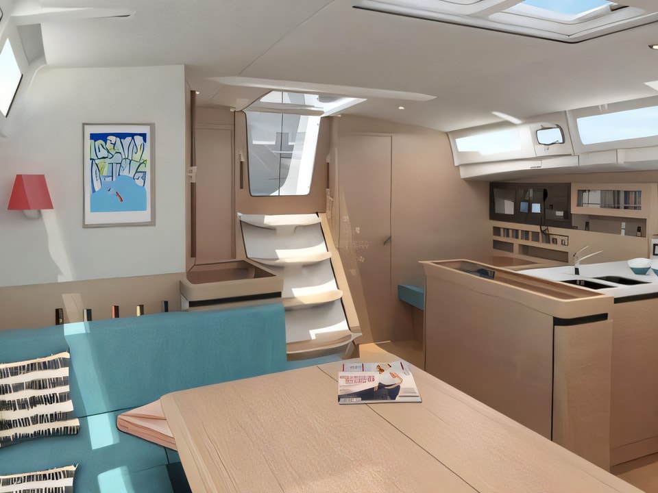 Interior of Sun Odyssey 490 sail boat with 5 cabins Croatia yacht charter
