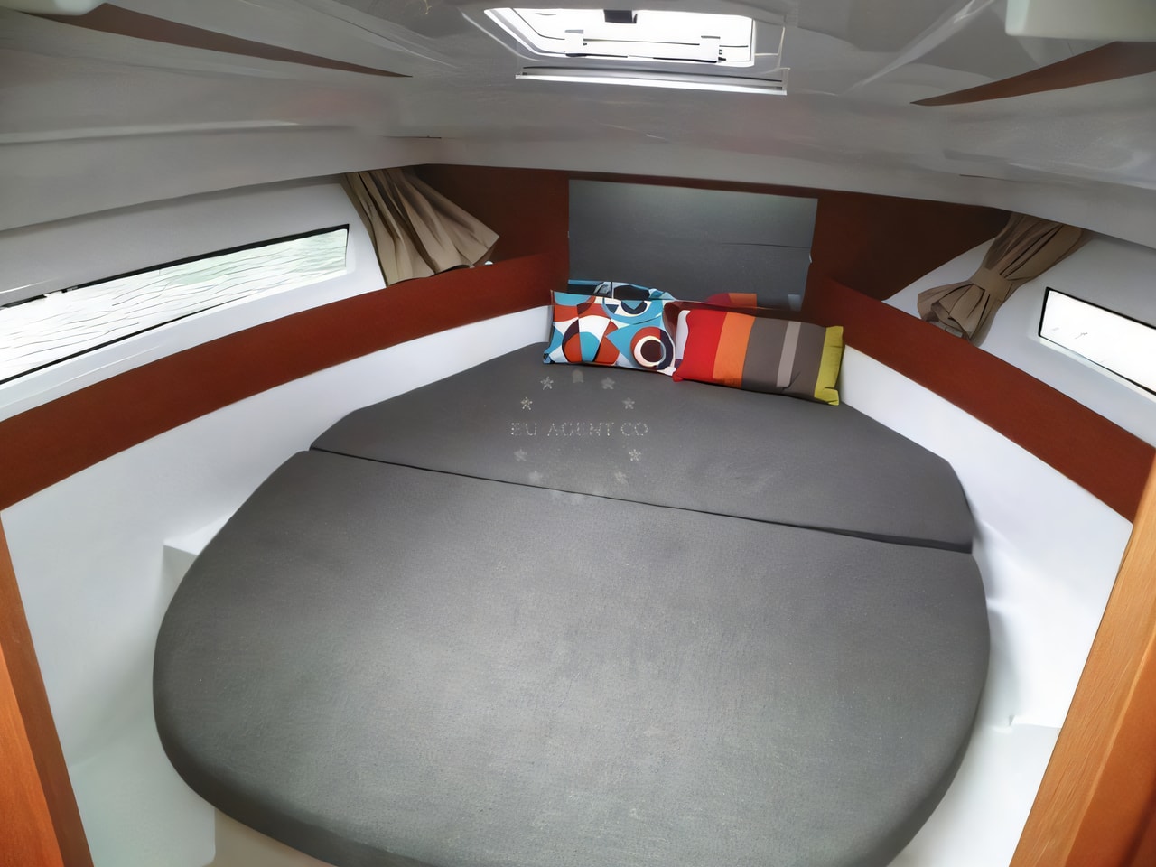 Layout of Merry Fisher 895 motor boat with 2 cabins Croatia yacht charter