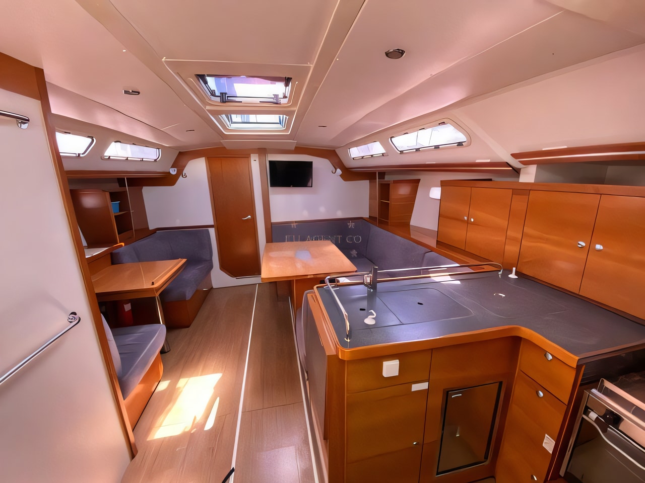 Layout of Hanse 430e sail boat with 4 cabins Croatia yacht charter